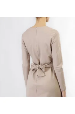 abito portafoglio con fusciacca in tessuto elasticizzato champagne