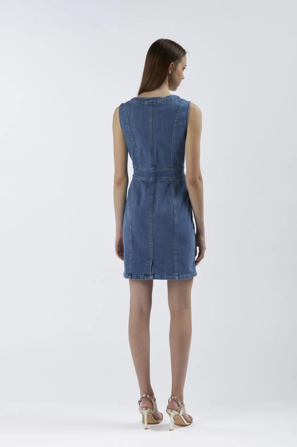 abito tipo tubino in denim sky