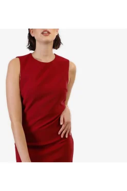 abito tubino tessuto bistretch vinaccia