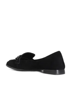 ballerina in camoscio con morsetto nero