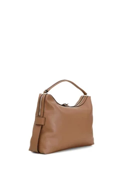 bauletto con maxi cerniera e nappine sfrangiate