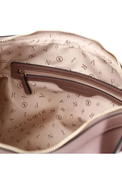 bauletto con maxi cerniera e nappine sfrangiate