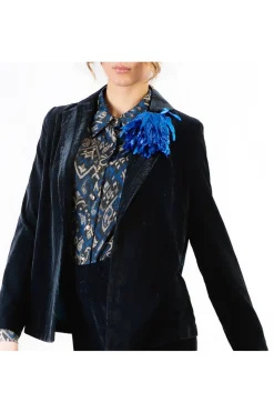 blazer in velluto cangiante petrolio