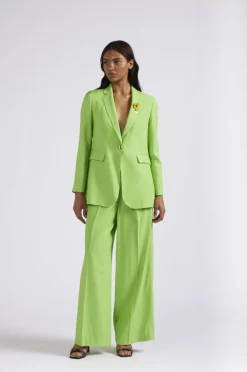 blazer monopetto misto viscosa verde mela