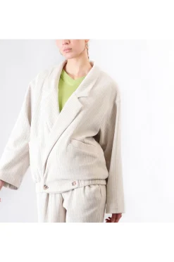 bluson in velluto panna