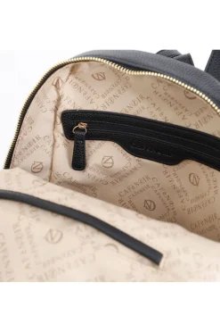 borsa a mano con pattina  in materiale granoso ed effetto suede  sul davanti, ta nero