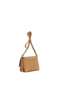 borsa a spalla con pattina in pelle dollaro con tracolla regolabile cuoio