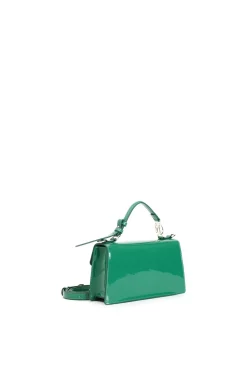 borsa a spalla effetto vernice verde