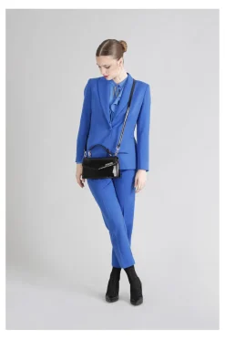 borsa a spalla effetto vernice nero