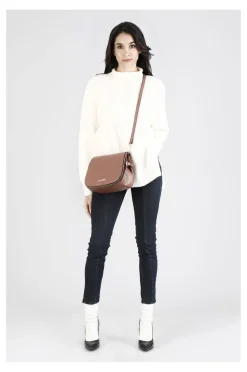 borsa a tracolla con pattina decorata da microballs