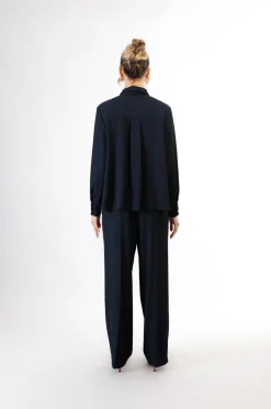 camicia con taschini navy