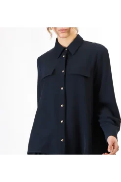 camicia con taschini navy