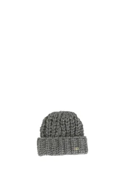 cappellino lavorato a treccia fumo