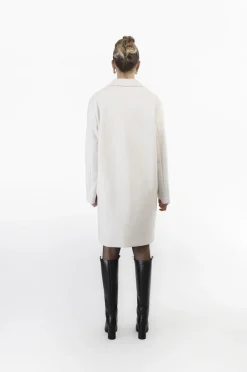 cappotto monopetto linea ad ovetto ghiaccio