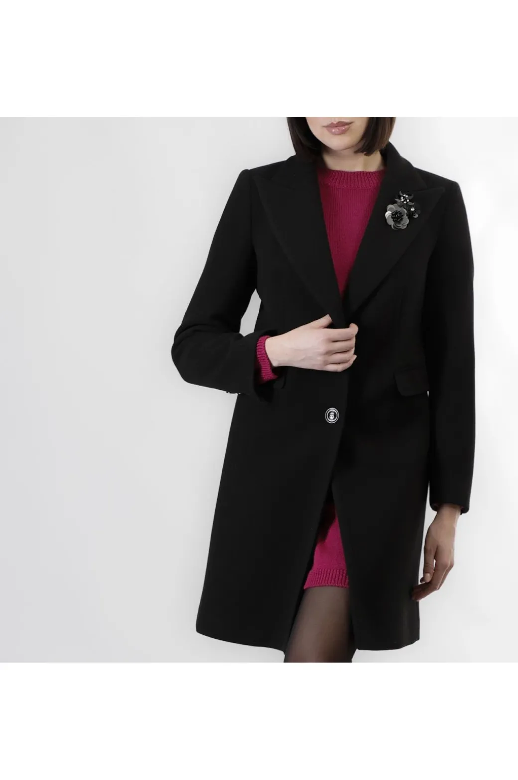 cappotto monopetto nero