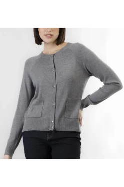 cardigan girocollo fumo