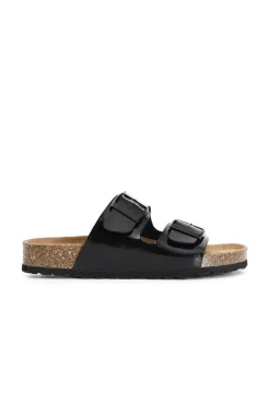 ciabatta donna in vernice nero