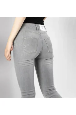 cropped flare jeans virna in tela superstretch light grey