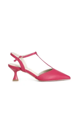 décolleté in nappa chiusa sul davanti fuxia