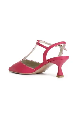 décolleté in nappa chiusa sul davanti fuxia