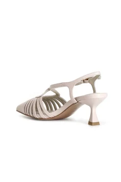 décolleté in nappa con incrocio cipria