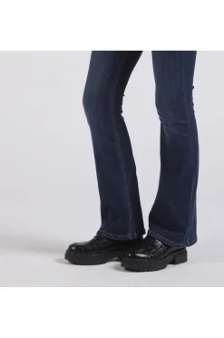 denim  flare blu medio scuro