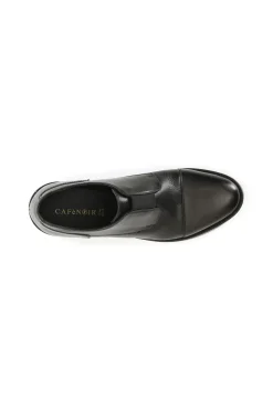 derby donna in pelle con elastico nero