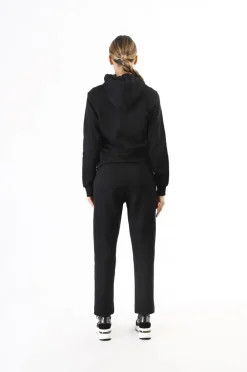 felpa full zip con logo nero