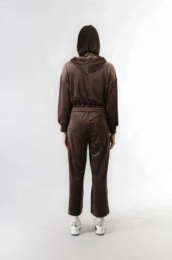 felpa full zip in ciniglia fondente