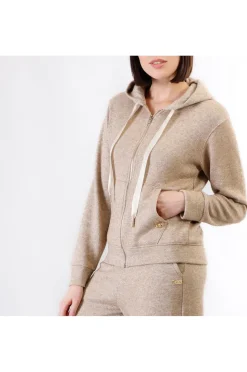 felpa full zip in felpa mano calda gold