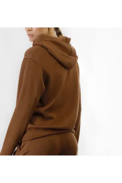 felpa full zip in felpa mano calda caramello