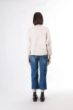 felpa manica pipistrello burro