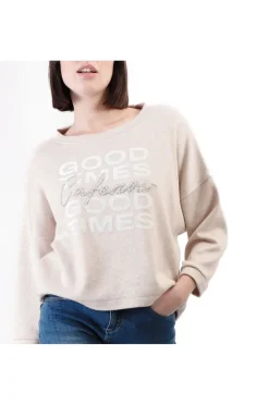 felpa manica pipistrello burro