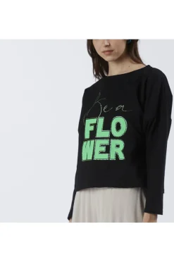 felpa scollatura a barca nero