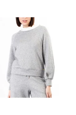 felpa scollo a barca felpa mano calda silver