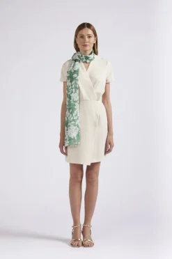 foulard stampa floreale bicolor fiore verde