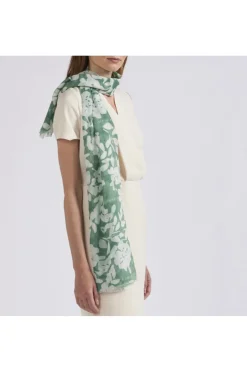 foulard stampa floreale bicolor fiore verde