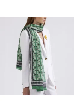 foulard stampa rombi rombo multiverde