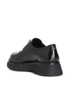 francesina da donna in pelle abrasivata nero