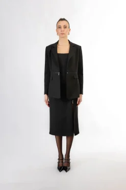 giacca con zip in vita nero