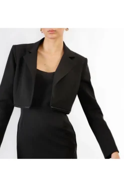 giacca con zip in vita nero