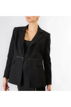 giacca con zip in vita nero