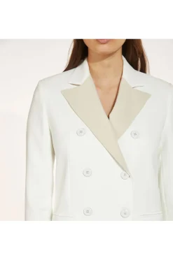 giacca doppiopetto con rever a contrasto