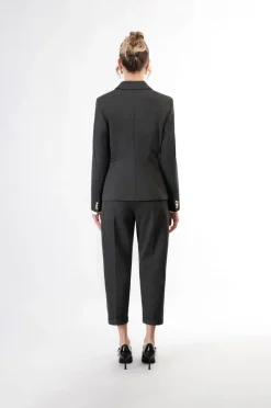 giacca doppiopetto elasticizzata fumo