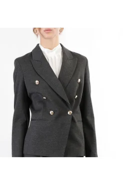 giacca doppiopetto elasticizzata fumo