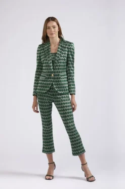 giacca jacquard monopetto rombo multiverde