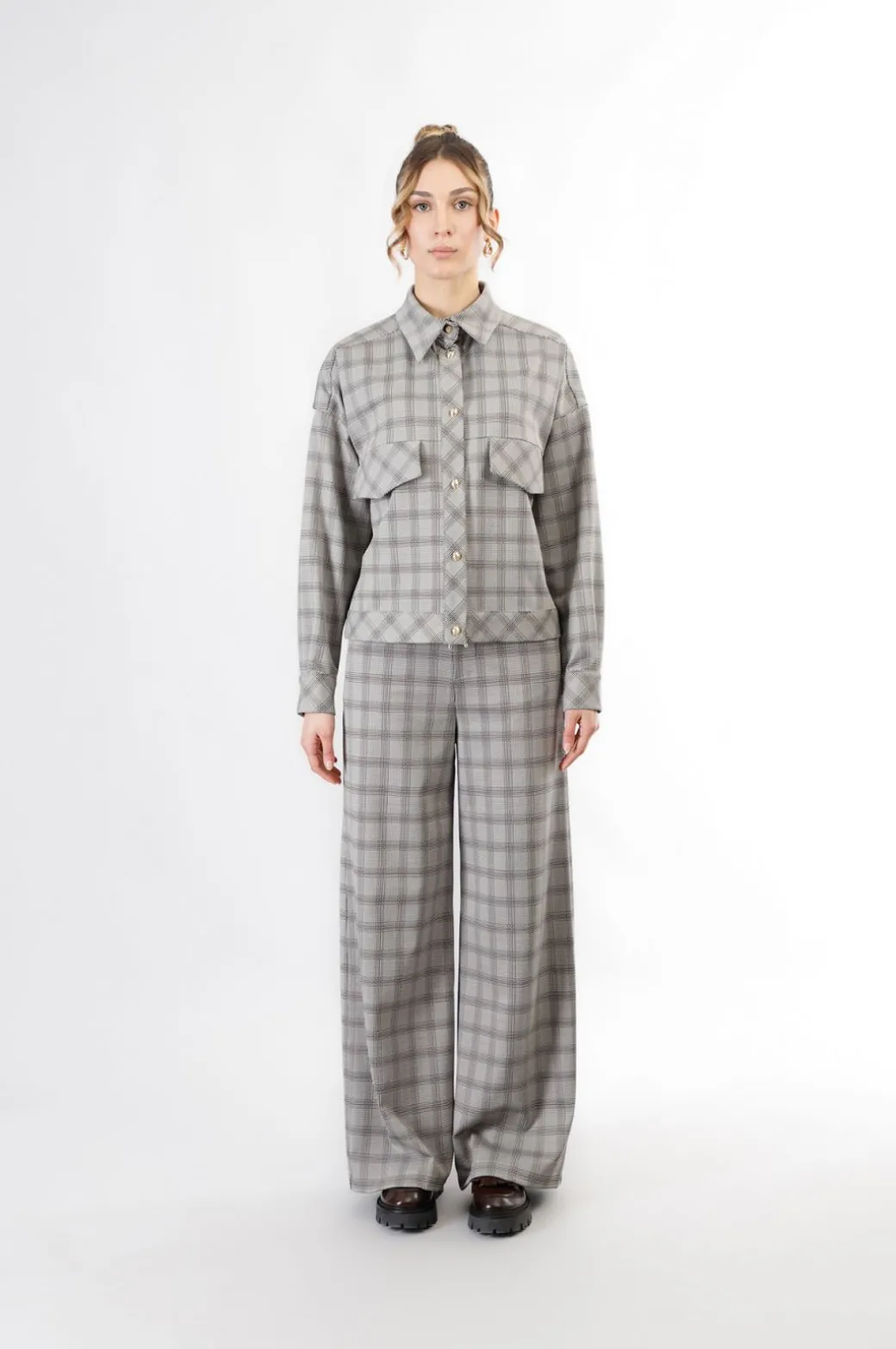 giubbino tipo bomber tessuto elasticizzato principe di galles