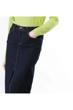 gonna in jeans con spacco indaco