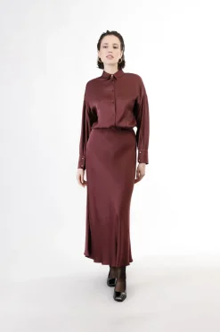 gonna in raso tinto capo vinaccia