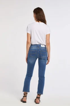 jeans audrey slim con abrasioni blu medio
